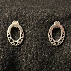 Geometric Pattern Silver Studs